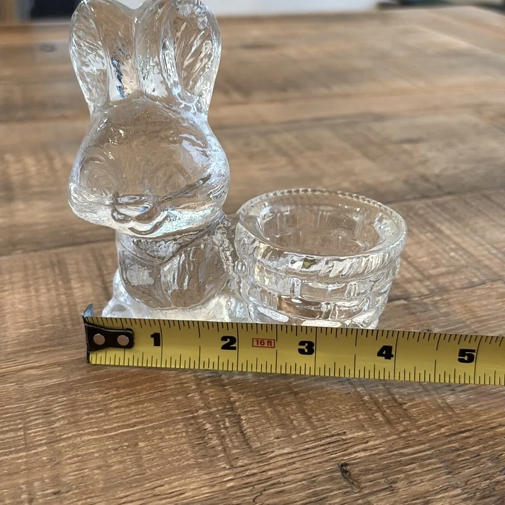 Vintage Glass Goebel Bunny Tea Light Holder.  Antique | Collectible | Retired